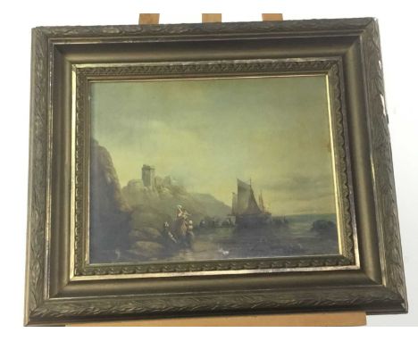 W SANDERSON (19TH/20TH CENTURY), AT THE SHORE oil on canvas, signed, framed and under glass, together with a watercolour port