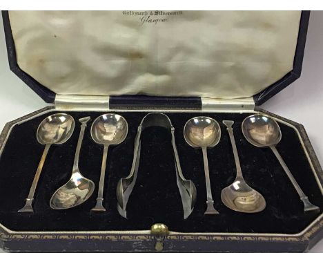 COLLECTION OF SILVER AND PLATED CUTLERY, including silver coffee spoons, mother of pearl handled dessert knives and forks and
