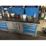 Blue Metal Work Bench with Storage