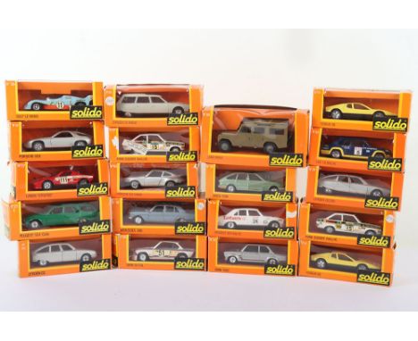 Nineteen Solido Gam2 Boxed Models, No 23C Peugeot 504, No 25 BMW 30 CSL, No 27 Lancia Stratos,  No 28 BMW 2002, No29 Citroen 