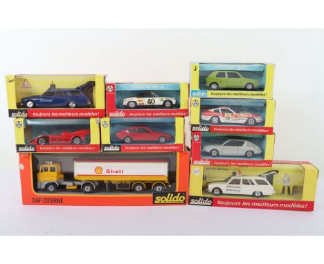 Nine Solido (France) Boxed Models, 16 Ferrari Daytona, 18 Porsche can am,19 Volkswagen Golf, 21 Matra Bagheera, 23 Peugeot 50