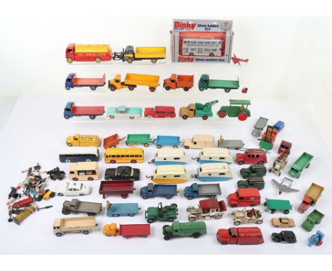 Quantity of Dinky Toys, including: 061 Ford Prefect, 064 Austin Lorry, 066 Bedford flat truck, 067 Austin Taxi (repainted) 07
