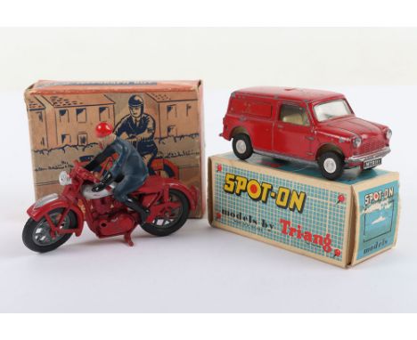 Tri-ang Spot On Model 210/1 Royal Mail Mini Van, red body, cream interior ‘Royal Mail EIIR’ decals, in fair used original con