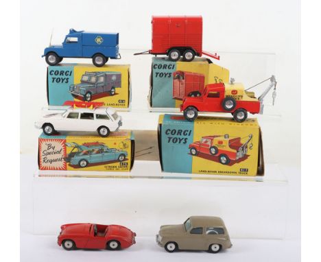 Corgi Toys 475 Citroen Safari  Corgi Ski Club, white body/silver trim, yellow roof rack, red skis/poles, skier, shaped spun w