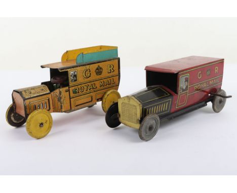 Tipp and Co (Germany) Tinplate Pre War Royal Mail Van, lithographed tinplate body, in red/black, with detail, ROYAL MAIL, GR 