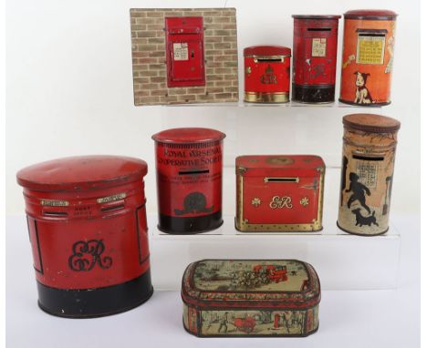 Two Huntley & Palmer Biscuits Reading & London Tin Letter Boxes, plus all in fair to good original condition, Camtoys Money b