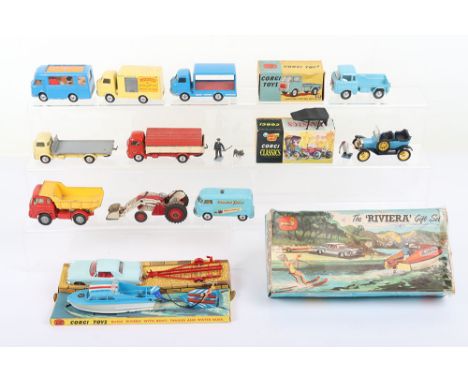 A Quantity of Vintage Corgi Toys, including: The ‘Riviera’ Gift Set 31, Buick Riviera, pale blue body, red interior, spoked w