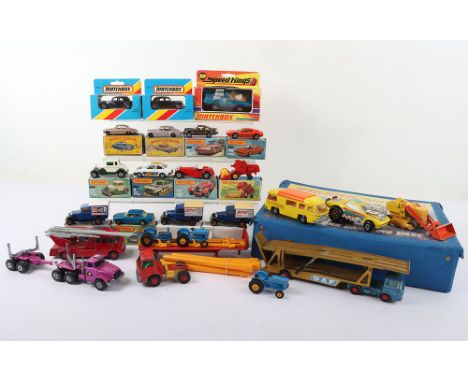 Quantity of Matchbox Models, including regular wheels 28c MK.10 Jaguar, light metallic brown body/engine, black plastic wheel