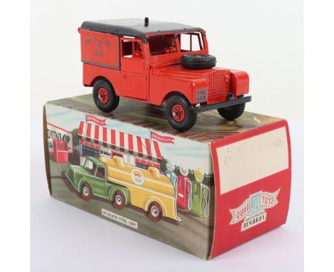 Scarce 1st Issue Benbros Land Rover Royal Mail Van (Large)  red/black body, rear opening tailgate, Royal Mail EIIR cast to si