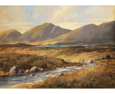 George K Gillespie RUA, 1924-1996
GWEEDORE, COUNTY DONEGAL
Oil on canvas, 24" x 36" (61 x 91cm), signed, inscribed verso