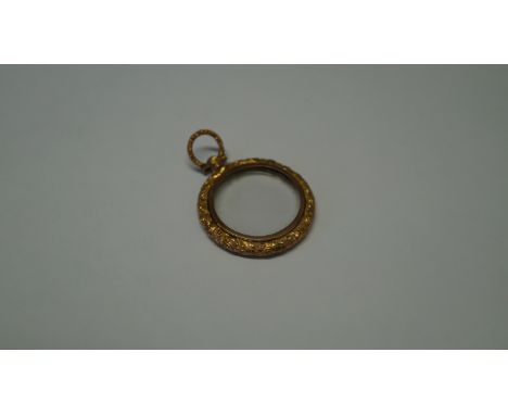 A 19th century yellow metal pendant locket, 3cm. Condition Report: No marks found,. we cannot guarantee that this item is gol