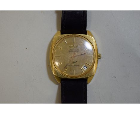 A vintage Longines Ultra Chron 18ct gold gentleman's chronometer wristwatch, ref 431, movement number 50491768, on leather st