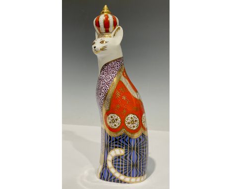 A Royal Crown Derby model, Royal Cats, Abyssinian, 22cm, printed mark in red, first quality 