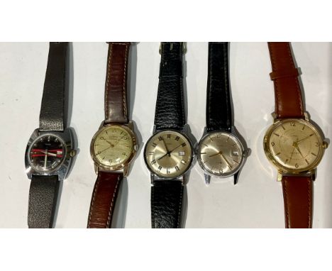 A collection of five vintage wristwatches, including Timex, Roamer, etc (5) 