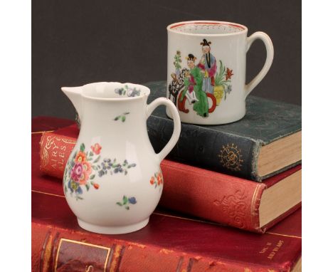 A Worcester Chinese Family pattern coffee cup, decorated in polychrome and white enamel, picked out in gilt, the interior wit
