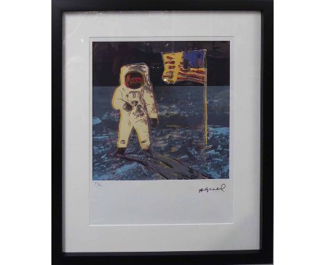 ANDY WARHOL 'Moon Landing (white)', 1987, lithograph, numbered 78/100, by Leo Castelli Gallery, edited by Georges Israel (bli