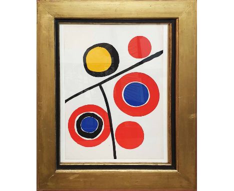 ALEXANDER CALDER 'Abstract in colours', lithograph 1973, printed by Maeght, 38cm x 27cm.