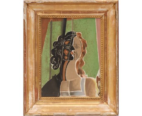 GEORGES BRAQUE 'Cubist Portrait of a Woman', 1939, lithograph, printed by Mourlot, 25cm x 28cm, framed and glazed.