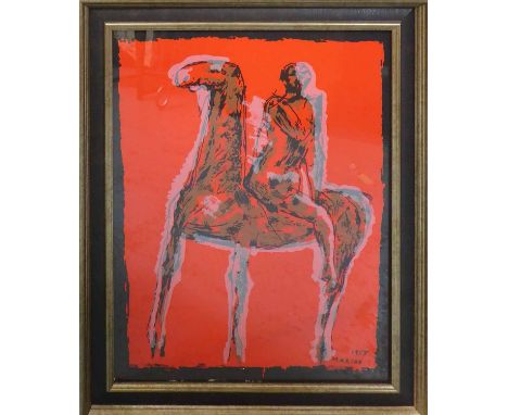 MARINO MARINI 'The Rider', 1955, lithograph, signed and dated in the plate, 67cm x 51cm, framed and glazed. (Subject to ARR -