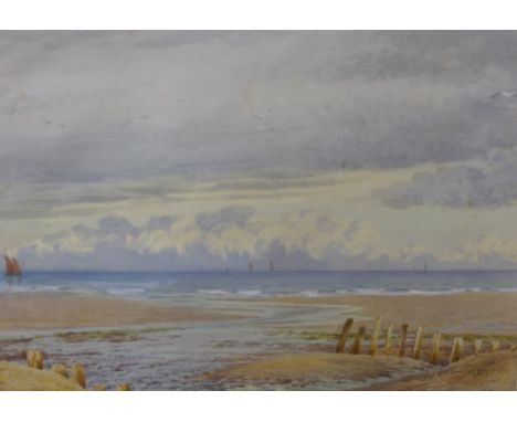 John Glynn, Evening Light, Norfolk Coast, 20 x 34cms and Conway Bay, North Wales, 25 x 36cms, watercolour, both unframed 