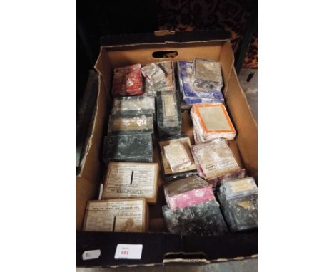 A box of assorted glass plate negatives to include landscape, architecture, portrait, hunting etc