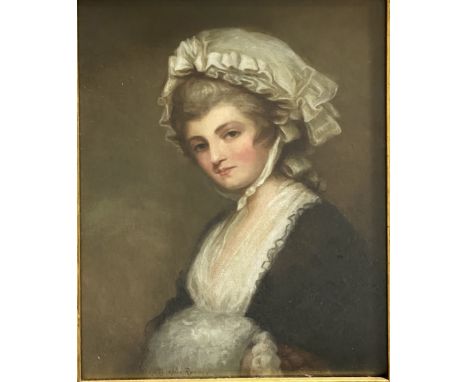 A B after Romney, Mrs Mary Robinson, oil on canvas under glass, signed AB after Romney, 40x30cm, after Rubens, Marchesa, a va