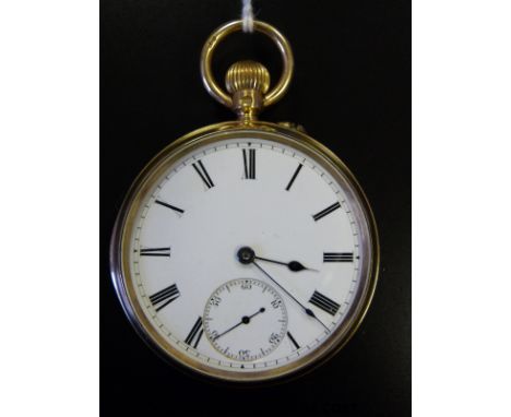 Cooper Son & Co, Worcester, 18ct gold gentleman's open faced pocket watch with Roman numerals and inset subsidiary dial to th