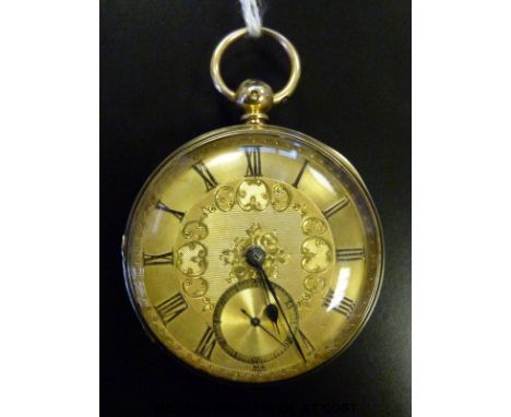 An 18ct gold gentleman's pocket watch with key-wind fusee movement numbered 11272, finely chased balance cock with swirl desi