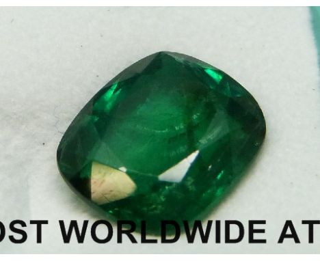 A 3.2ct cushion cut emerald from Madagascar 