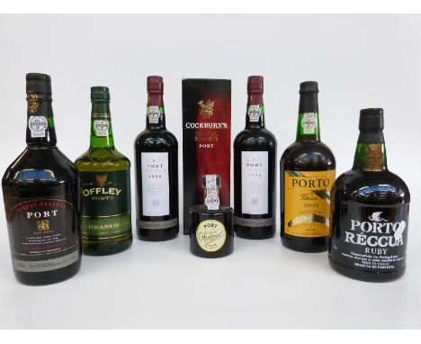 A selection of white, tawny, ruby, special reserve and late bottled vintage ports, eight bottles in total, most 75cl, 19-20% 