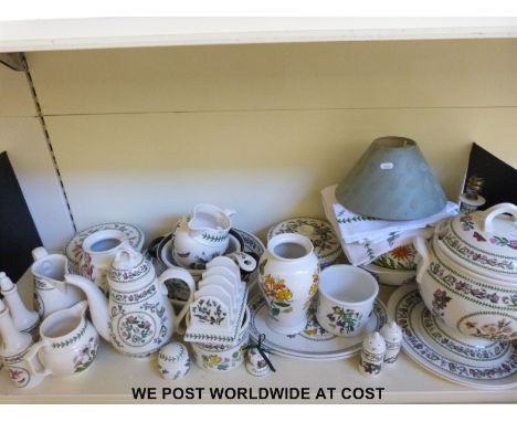A large collection of Portmeirion Botanic Garden tableware including a large twin handled pedestal tureen with ladle, coffee 