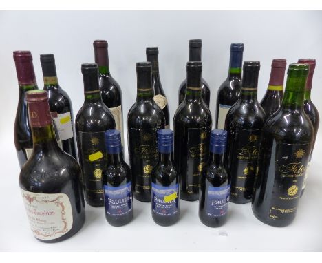 A selection of French, Australian and Chilean reds to include Bordeaux, Chateau Haut Rian (1999), Amarandé (1998), Cotes du R