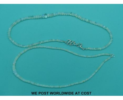 Two opal beaded necklaces