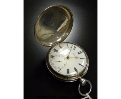 De La Salle, Cannon Street, London hallmarked silver full hunter pocket watch with subsidiary seconds dial, Roman numerals, g