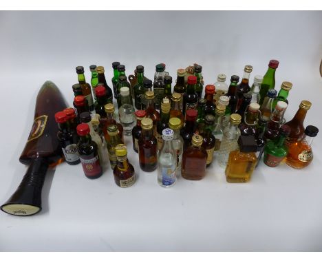 Approximately 50 alcohol miniatures to include Dow's LBV port, cognac, brandy, port, gin, vodka, wine, scrumpy etc together w