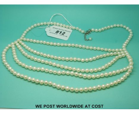 A five strand pearl necklace 