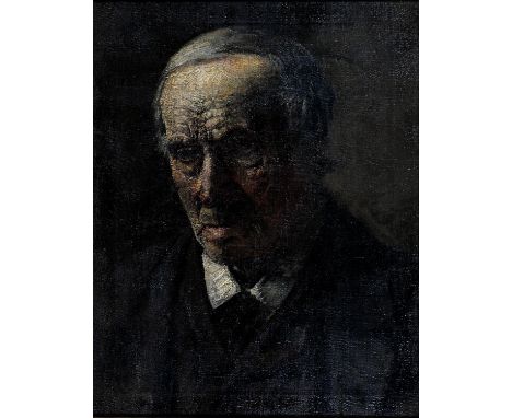 GERMAN (?) SCHOOL, 19TH C - PORTRAIT OF A GENTLEMAN, HEAD AND SHOULDERS, INDISTINCTLY SIGNED, OIL ON CANVAS, 44 X 34CM Condit