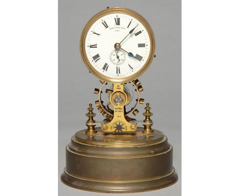 AN ELECTRIC TIMEPIECE, EUREKA CLOCK CO LIMITED LONDON, NUMBER 7626, EARLY 20TH C, THE PRIMROSE ENAMEL DIAL WITH SUBSIDIARY SE