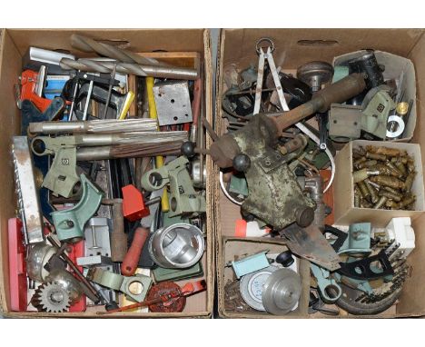 MISCELLANEOUS WORKSHOP TOOLS AND EQUIPMENT TO INCLUDE TWO BENCH VICES, ETC.Condition report  In ex-workshop condition, sold w