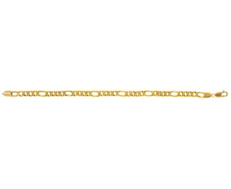 A GOLD BRACELET, 22CM L, MARKED 14 AND, ON CLASP, 9K, 9.5G Condition report  &nbsp;Light wear