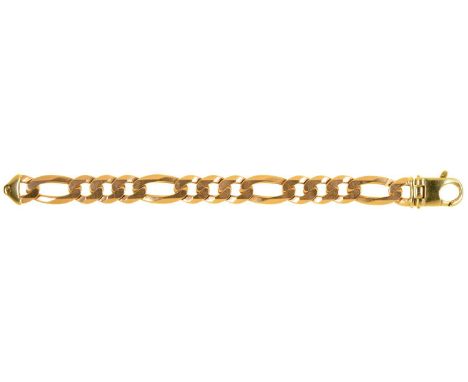 A 9CT GOLD BRACELET, 21CM LONG, CONVENTION MARKED, 45.4G Condition report  &nbsp;Light wear