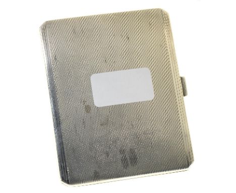 AN EDWARD VIII SILVER CIGARETTE CASE, ENGINE TURNED, 10.5CM, BY W. NEALE LTD., BIRMINGHAM 1936, 3OZS 15DWTSCondition report  