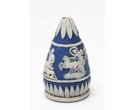 A late 18th century blue Jasper fob intaglio seal, with classical appliques, 3cm