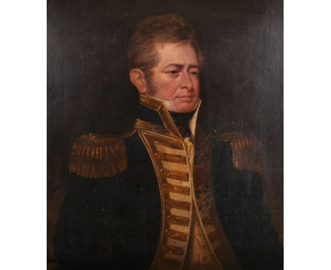 19th Century English School. Portrait of a Military Officer, with the 'Companion of the Order of the Garter', Oil on Board, 2