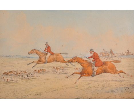Henry Alken (1785-1851) British. 'The Chase', a Hunting Scene, Watercolour and Pencil, 9.25" x 13.5", and three companion pie