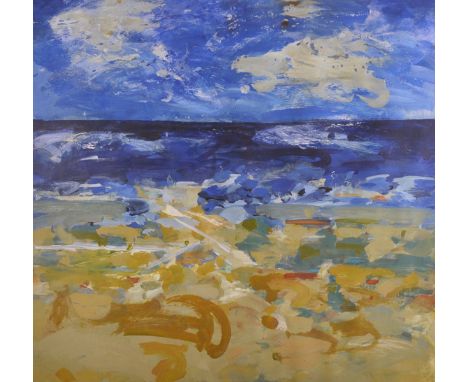 Clement McAleer (1949-    ) Irish. A Beach Scene, Mixed Media, Signed, 37.5" x 39".