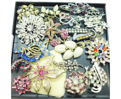 Vintage paste set brooches 