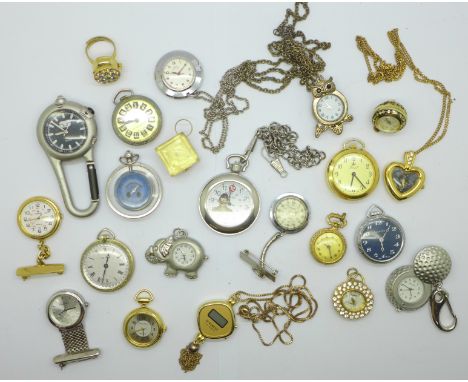 A collection of pendant and ring watches, etc. 