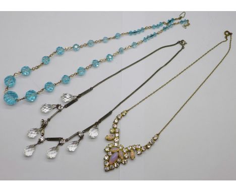 Three vintage necklaces 