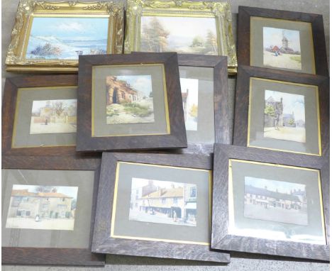 Albert Sorby Buxton, a collection of eight prints, views of Mansfield at the turn of the 20th Century, includes Market Place,
